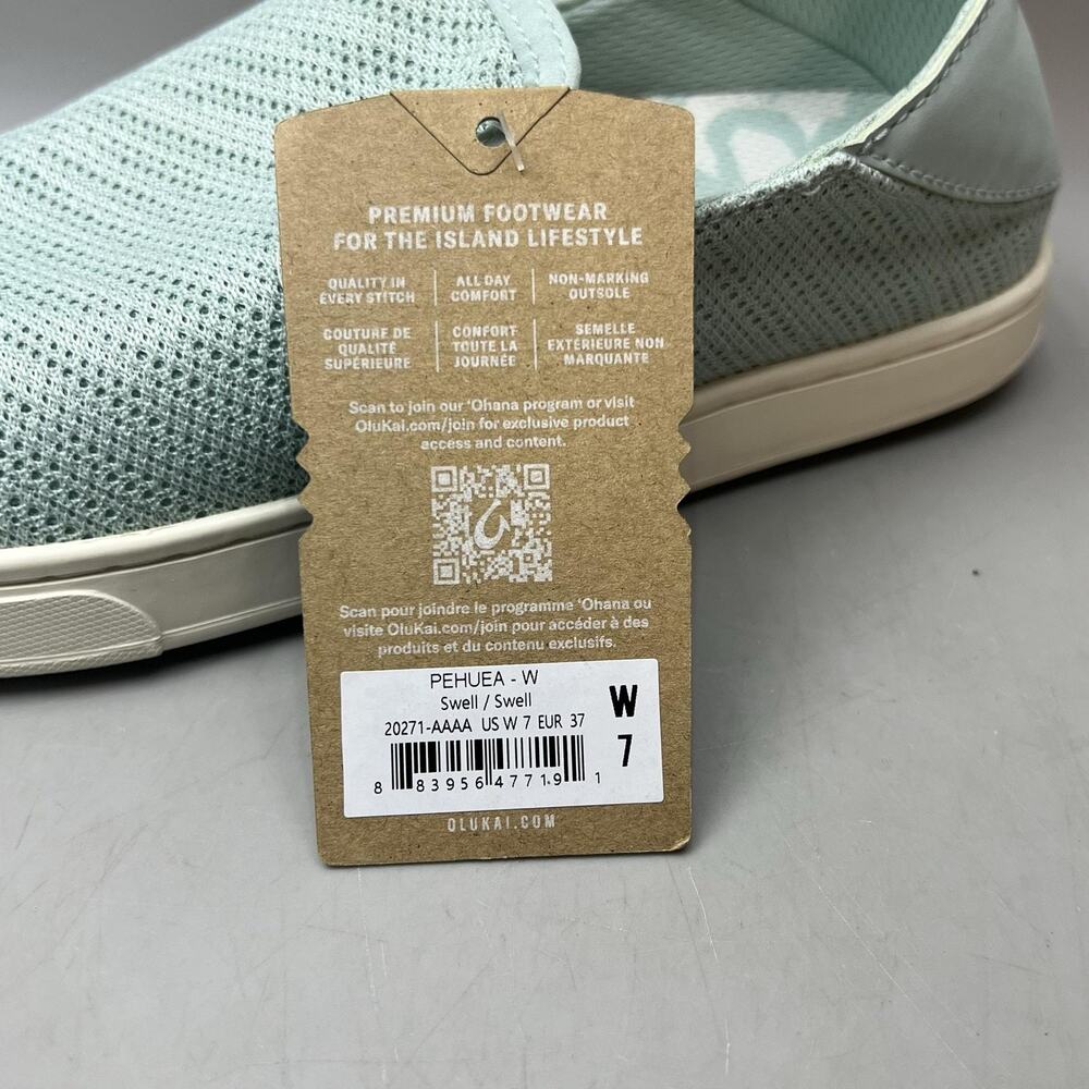 OluKai Pehuea Slip On Shoes Women Size 7 Green Blue Casual Comfort Sneakers NEW - Picture 8 of 8
